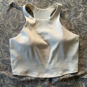 White Workout Ribbed Tank Top